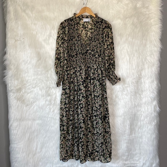 ASOS DESIGN shirred midi dress in ditsy floral print - Picture 9 of 16